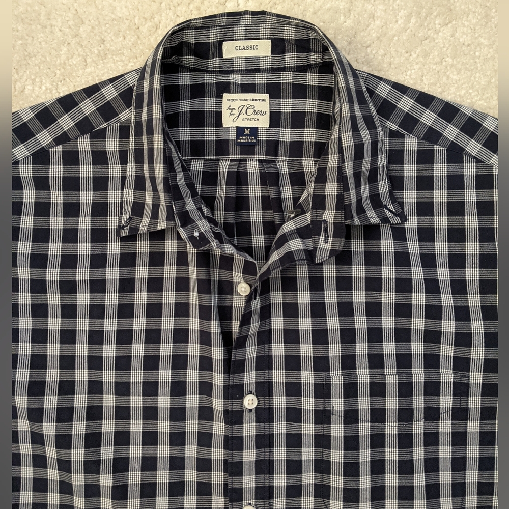 J.Crew blue white plaid shirt - Picture 4 of 6